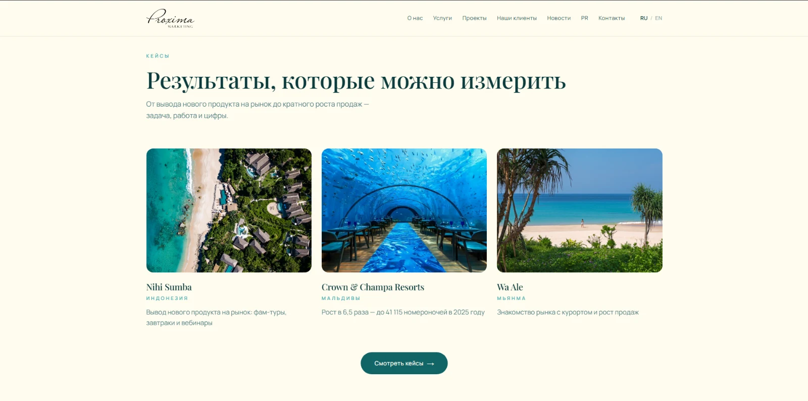 Раздел кейсов агентства